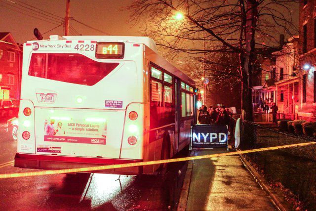 The bus that struck and killed 78-year-old Jean Bonne-Annee in Flatbush in December